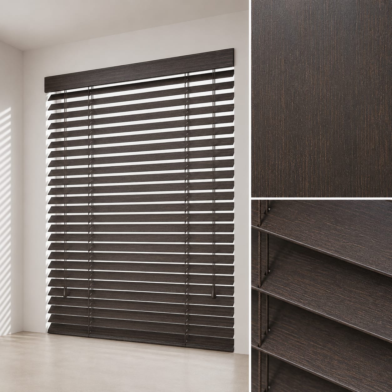 Wooden Blinds Matt Black